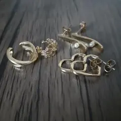 【新品】ピアス　イヤーカフ　4点セット