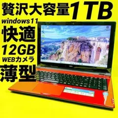 贅沢1TB‼️windows11⭐️12GB 快速ノートパソコン カメラオフィス