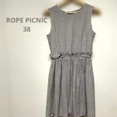 ROPE PICNIC /ワンピース/白　青/ストライプ/38/M