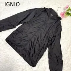 イグニオ　ナイロンパーカー　【M】 黒　撥水加工　ジャケット　フード付き　薄手