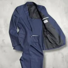 美品【シンプリシティエ】ビジネススーツ セットアップ 洗える ストライプ 高機能