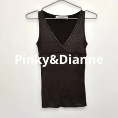 Pinky&Dianne Y2K ラメ リブニットタンクトップ 茶 38 Mのサムネイル
