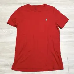 ポロラルフローレン ロゴ 刺繍 Tシャツ レッド カジュアル 春夏 c413