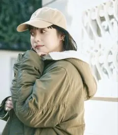 FREAK'S STORE☆オリーブ色 フード付きナイロン中綿ブルゾン
