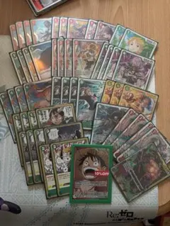 ワンピースカード　赤緑ルフィ　デッキパーツ　リーパラ付き