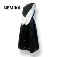 希少＊NEMIKA＊レリアン＊パール装飾＊艶感フレアスカート