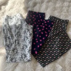 H&M パンツ3本セット M 同型 柄違い ストレッチ 春夏