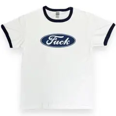 S新品白ネイビーFUCKファックリンガーTシャツギルダンフォードfordアメ車