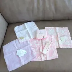 ★5枚まとめ売り★ ピンク系タオルハンカチセット