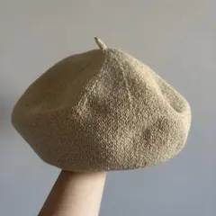 ベージュ ベレー帽 フリーサイズ
