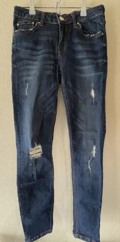 ZARA ダメージスキニーデニム ストレッチ 美脚 ブルー