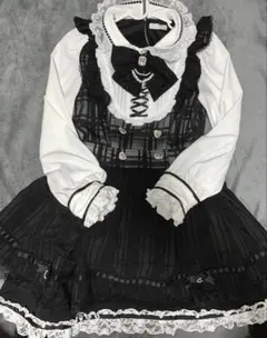 LIZ LISA リズリサ　シアーチェックエプロンフリルワンピース