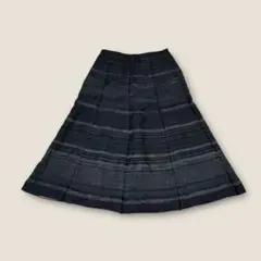 Gabardine K.T コットン リネン シルク 刺繍 フレアスカート 9