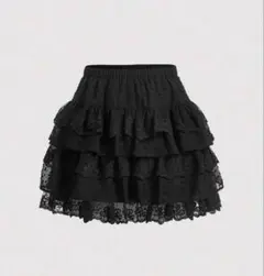 shein MOD レディース ティアードフリルスカート ブラック