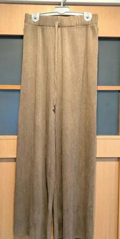 レトロガール／ギャザーワイドパンツ【F】ブラウン／ウエストゴム／ゆるだぼ／秋冬