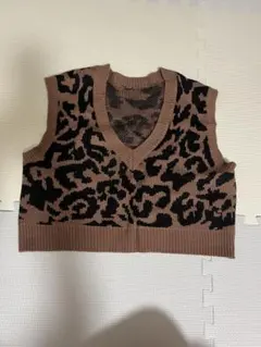 SHEIN レオパード柄 ニットベスト M