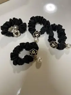 ヘアゴム フラワー 大人っぽい レディース ヘアアクセサリー 4点セット