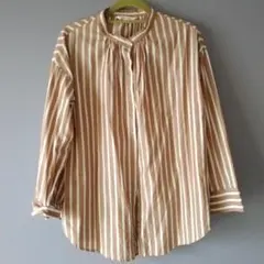 Lugnoncure ストライプ柄 長袖シャツ フリーサイズ