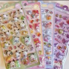 サンリオ　ボンボンドロップ　立体シール　4枚セット