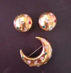 ヴィンテージ ブローチ＆イヤリング セット