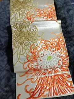 北村武資　袋帯 格子柄 花唐草文様 金糸　正絹 北村武資 袋帯 格子柄 花唐草文様 金糸 正絹 - メルカリ
