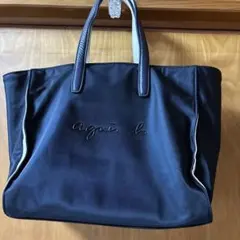 agnès b. ネイビーナイロン トートバッグ
