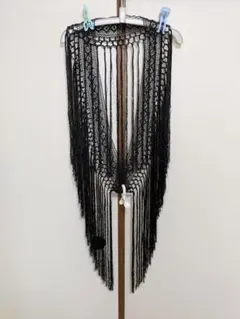 IBERIA フラメンコ 黒シージョ フリンジ付きWPP-1 新品 送料無料