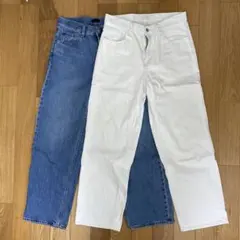 ワイドジーンズ2本セット(UNIQLO)