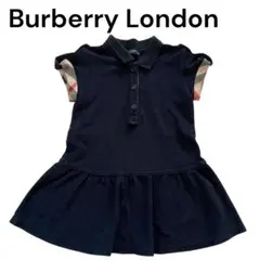 バーバリーロンドン ワンピース 90 ブラック 半袖 襟付き 女の子 春夏 黒