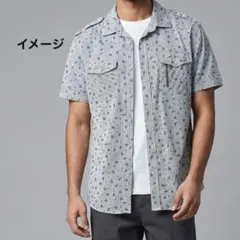 DIESEL ディーゼル 半袖シャツ ストライプ 小花柄 総柄　Lのサムネイル