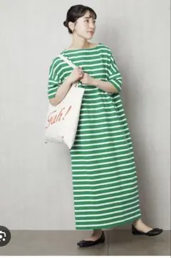 フリークスストア　Tシャツワンピース　半袖　ボーダー　グリーン
