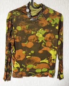 アートプリント⭐︎長袖シャツ（古着屋購入⭐︎）