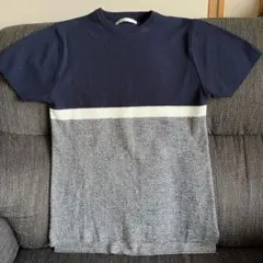 ikka M ネイビー グレー ボーダー Tシャツのサムネイル