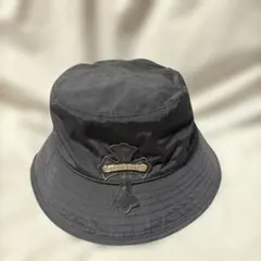 バケットハット 黒 十字架刺繍