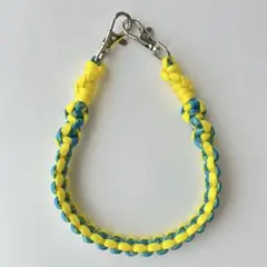 パラコード ハンドストラップ スマホストラップ イエロー ブルー