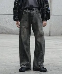 【美品】VINTAGE WASHED CURVED DENIM