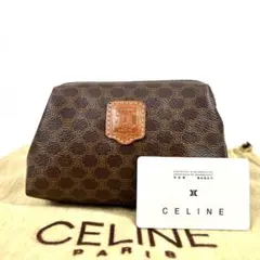 極美品✨セリーヌ ポーチ マカダム トリオンフ型押し ゴールド金具 ミニサイズ