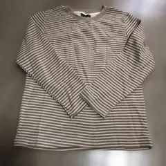 タグ無し新品未使用　ベージュ　ストライプ 長袖Tシャツ