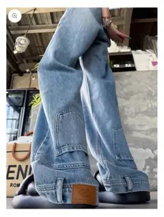 sunsetgarden★ウォッシュドアップサイドダウンジーンズ