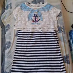 女の子　夏物　マザウェイズ　マリン　ワンピース