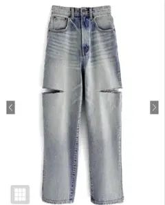 新品 GRL スリットデニムワイドパンツ
