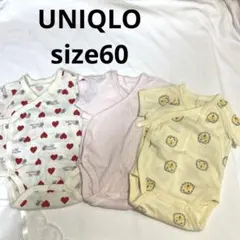 UNIQLOベビーロンパース3枚セット 60