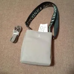 PICONE　本革 グレー ショルダーバッグ