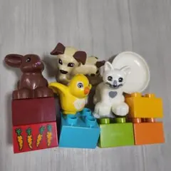 LEGO動物フィギュアとカラフルブロックセット