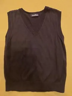 ファミリア　ベスト　紺　Vネック