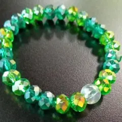 内径15cm グリーンビーズ ブレスレット