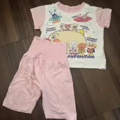 90サイズ アンパンマン ベビーパジャマ　ピンク