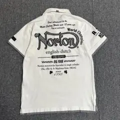 【Norton】ノートン ポロシャツ 半袖 ラインストーン 刺繍 ロゴ Lサイズのサムネイル