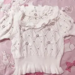 ♡LIZLISA リズリサ モヘアタッチポンポンニットトップス♡ - メルカリ