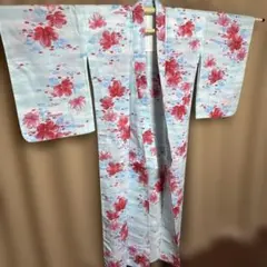 浴衣　薄水色　花柄